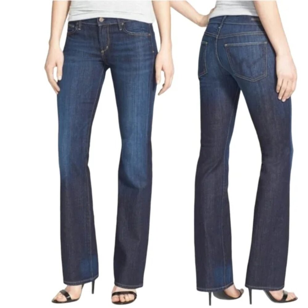 Citizens Of Humanity Dita Petite Fall Winter Boot Cut Denim Jeans Dark Blue 27